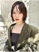 黒髪小顔/顔周り/ヘイリーボブ/レイヤー/髪質改善/縮毛矯正/新宿