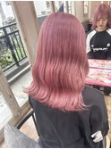 10代20代30代ペールピンクブリーチケアブリーチ波巻きミディアム