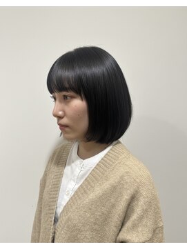 ヘアースタジオ ゼン カロン(Hair studio Zen kalon) ダークアッシュ×ストレートボブ×ハッシュカット30代40代50代