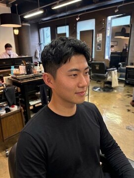 ワンワンオー バーバーショップ 博多店(@110 BARBER SHOP) フリックパーマジェントルショートマレットヘアウォーリアカット