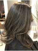 白髪染めにもハイライト 全体ハイライト イルミナグレイカラー
