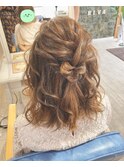 ミディアムヘアーハーフアップ