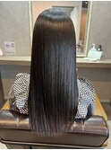 髪質改善トリートメント大人ロング艶ブラックアッシュナチュラル