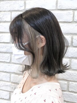 オタクヘア 渋谷(OTAKU HAIR) イヤリングカラー グレージュ インナーカラー