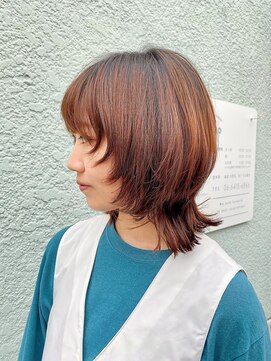 ヘアードレッシングショップ サロ(Hair Dressing Shop Salo) マッシュウルフ×オレンジ#３０代#４０代#５０代
