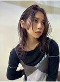 【 外ハネ ×  ミディアム × ラベンダーブラウン 】 浅野美紀