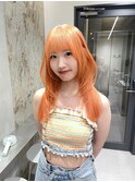 オレンジカラー/オレンジヘア/ケアブリーチ/名古屋美容院
