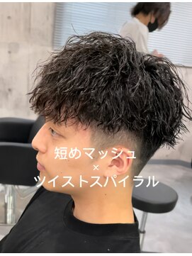 ビカム 名駅(become) ツイストスパイラルパーマ×刈り上げメンズマッシュ