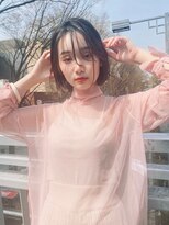 Steelo  シアーブラウン×小顔丸みボブ