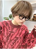 メガネと合うマッシュショート