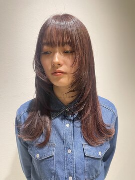 サラビューティーサイト 九大学研都市店(SARA Beauty Sight) レイヤーカット/顔まわりレイヤー/チェリーレッド/ボルドー