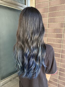 チャプター 千葉ニュータウン中央店(chapter) 裾カラーエンドカラーグラデーションカラーブルー