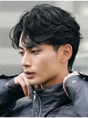 センターパートニュアンスフェザーパーマ毛流れfifth原宿30代