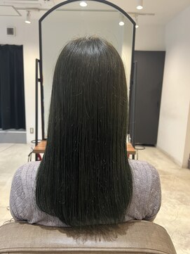 オリーブグレージュブリーチなしダブルカラー【北千住髪質改善】