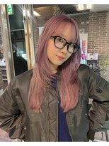 エルム 原宿 表参道(yelm) 【ピンクトベージュ×ロング】#ダブルカラー#ケアブリーチ#韓国