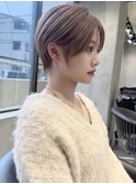 バタフライカットグレーブラウンワンホンレイヤー/柏柏