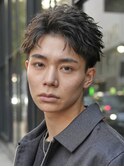 銀座新橋ルーズショートパーマアクティブショート短髪フェード　