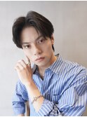 センターパートウルフショートネープ襟足あり