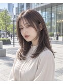 レイヤーカット×ラベンダーベージュ×透明感