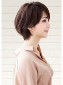 ひし形で大人可愛く☆メルトカラーで上品な丸みショートボブ
