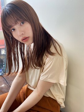 アニー(ANY) オレンジブラウン×ウェーブセミディ