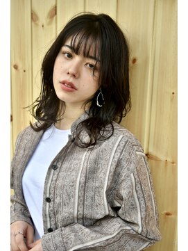 ブゾン(buZon) 【buZon高田馬場】くせ毛風ニュアンスパーマ シースルーバング