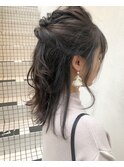 アレンジ_マロンベージュ Aラインボブ かきあげ