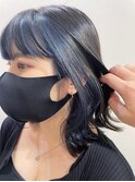 フェイスフレーミング/ブルー/インナーカラー/ネイビー