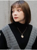 丸みがかわいいナチュラルボブ