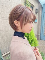 ショートボブ×チェリーブラウン