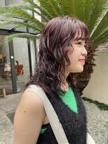 ブクレット(Bouclettes)&nbsp;心斎橋　パーマ　ミディアムパーマ　レッドカラー