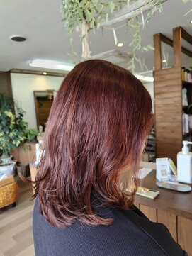 ヘアーサロン プアメリア(Puamelia) 大人可愛いナチュラルくびれヘア☆小顔ネオウルフ☆ブラウン