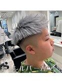 スパイキーショート／シルバーカラー／メンズハイトーンカラー
