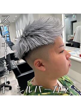 ルースト 西院店(ROOST) スパイキーショート／シルバーカラー／メンズハイトーンカラー