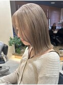 ワンブリーチダブルカラータッセルボブ切りっぱなしボブレイヤー