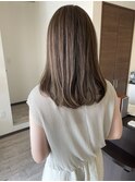 ロングボブハイライトベージュカラーショートレイヤーロブ