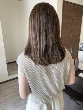 リュンヌ 門前仲町(lune) ロングボブハイライトベージュカラーショートレイヤーロブ