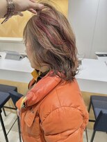 ステアケース 武蔵小杉店(stair:case)&nbsp;大人白髪ぼかしピンクオレンジハイライトカラーレイヤー