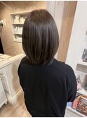 福山美容室caary レイヤーボブひし形ボブイルミナカラー透明感