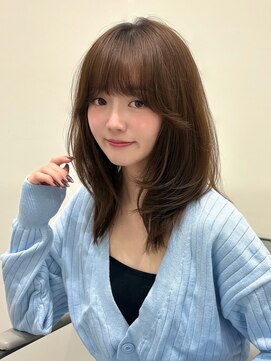 パルス ヨコハマ(PULSE yokohama) 横浜髪質改善ミディアム韓国レイヤーハッシュカットくびれヘア