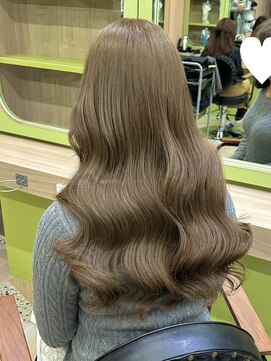 イオエ 西梅田(ioe) ブリーチなしカラー/髪質改善/ミルクティーベージュ/小顔ヘア