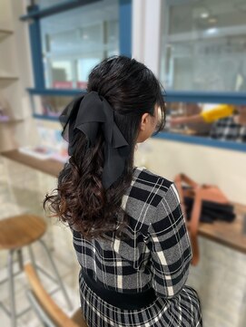 ふわふわハーフアップ