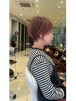 アース 栄店(HAIR&MAKE EARTH)&nbsp;earthショートレイヤーボブミルクティー丸みショートボブ