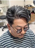 50代40代白髪ぼかしシルバーメッシュバレイヤージュ
