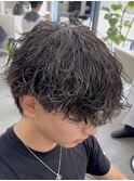 熊本メンズサロン シャドウパーマ 波巻きスパイラル