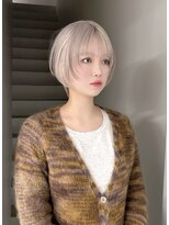 サイ(sai) xカット//ホワイトグレージュ/レイヤーカット/チェリーブラウン