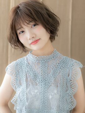 カバーヘア ブリス 川口(COVER HAIR bliss) ダークグレージュ小顔抜け感ショートマッシュボブX川口30代40代