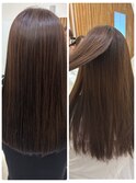 髪質改善カラー×オリーブベージュ×ミディアム