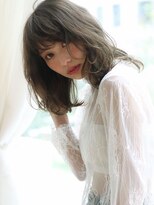 マイラ 銀座(myla)&nbsp;大人可愛い透け感カーキグレージュ小顔ひし形レイヤー20代30代