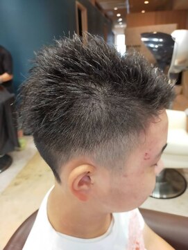 ヘアサロンアンドヘアメイクディー(hair salon hair make D) 20代30代アップバング束感/刈り上げ/黒髪ビジカジ/無造作/仙台D